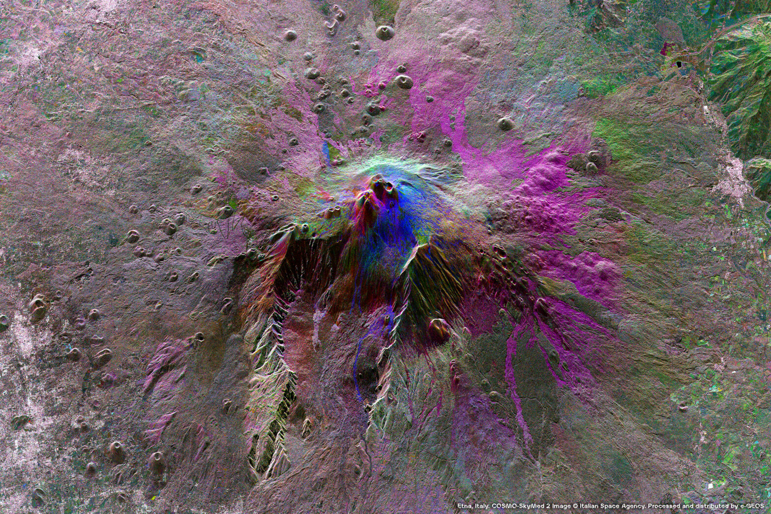 Monte Etna, Italia - Immagine COSMO-SkyMed 2